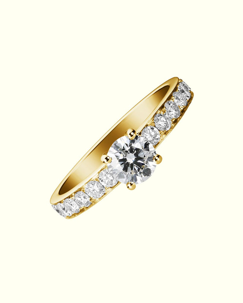 Luce Half Pavé Diamond Ring