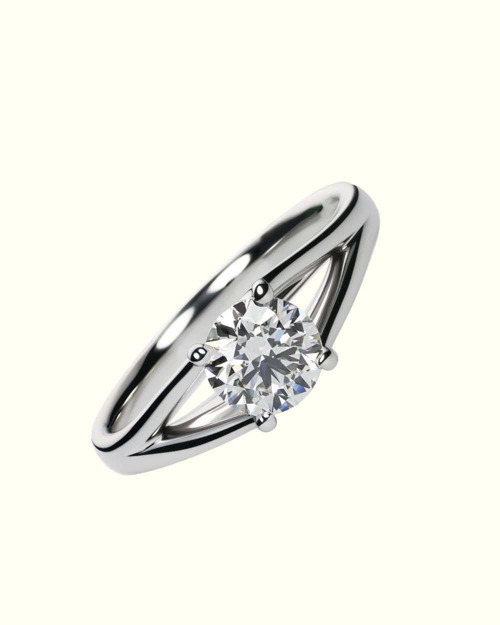 Essential solitaire diamond ring