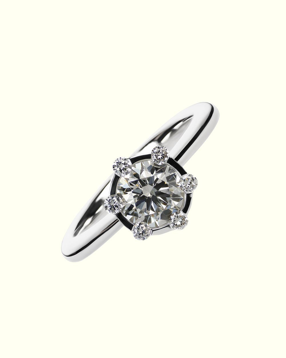 Luce crown diamond ring
