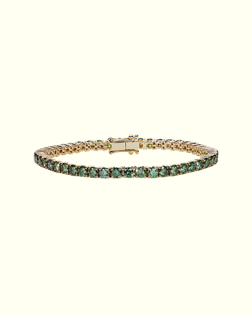 Chromia tennis bracelet with green diamonds
