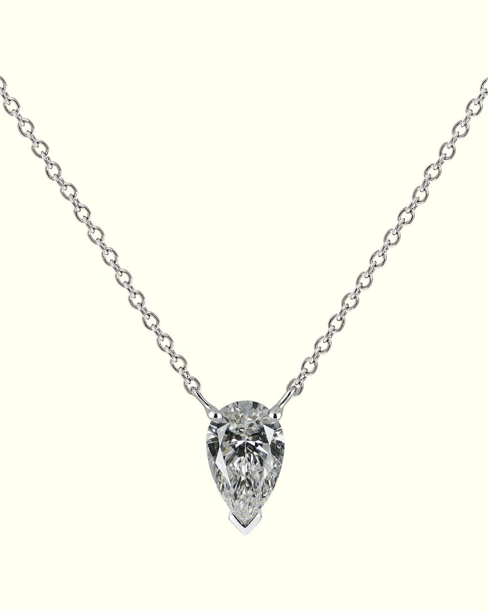 Essential pendant necklace with pear shaped diamond