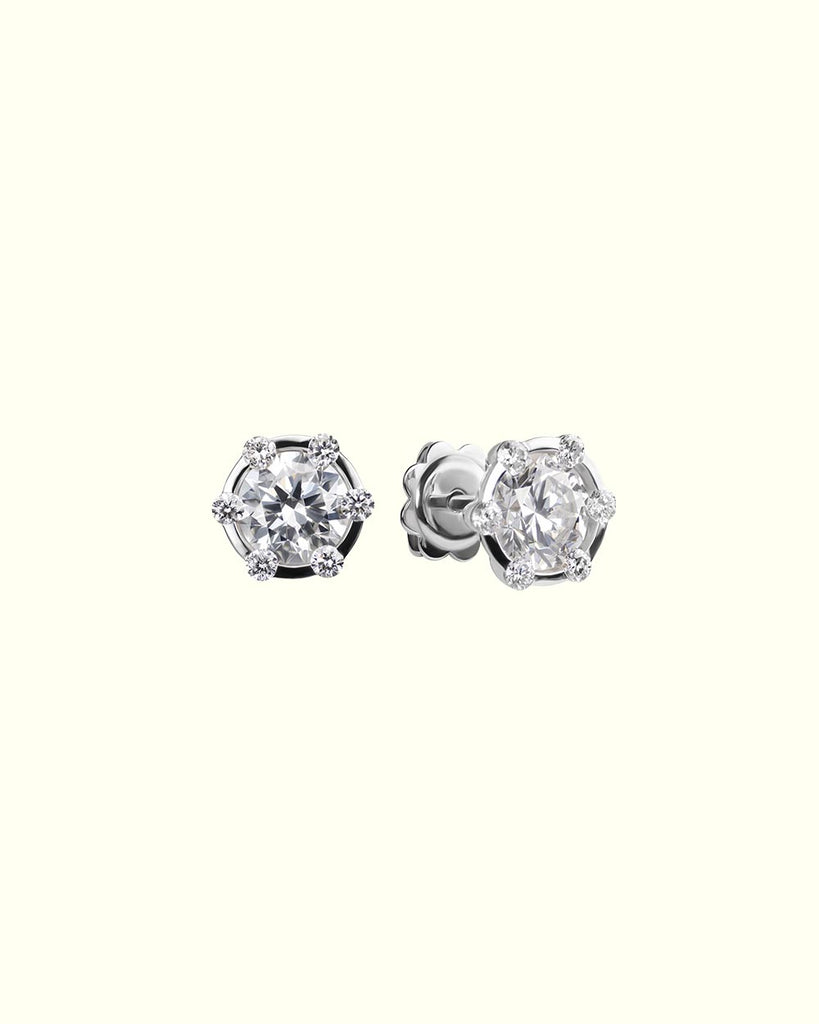 Luce crown diamond earrings