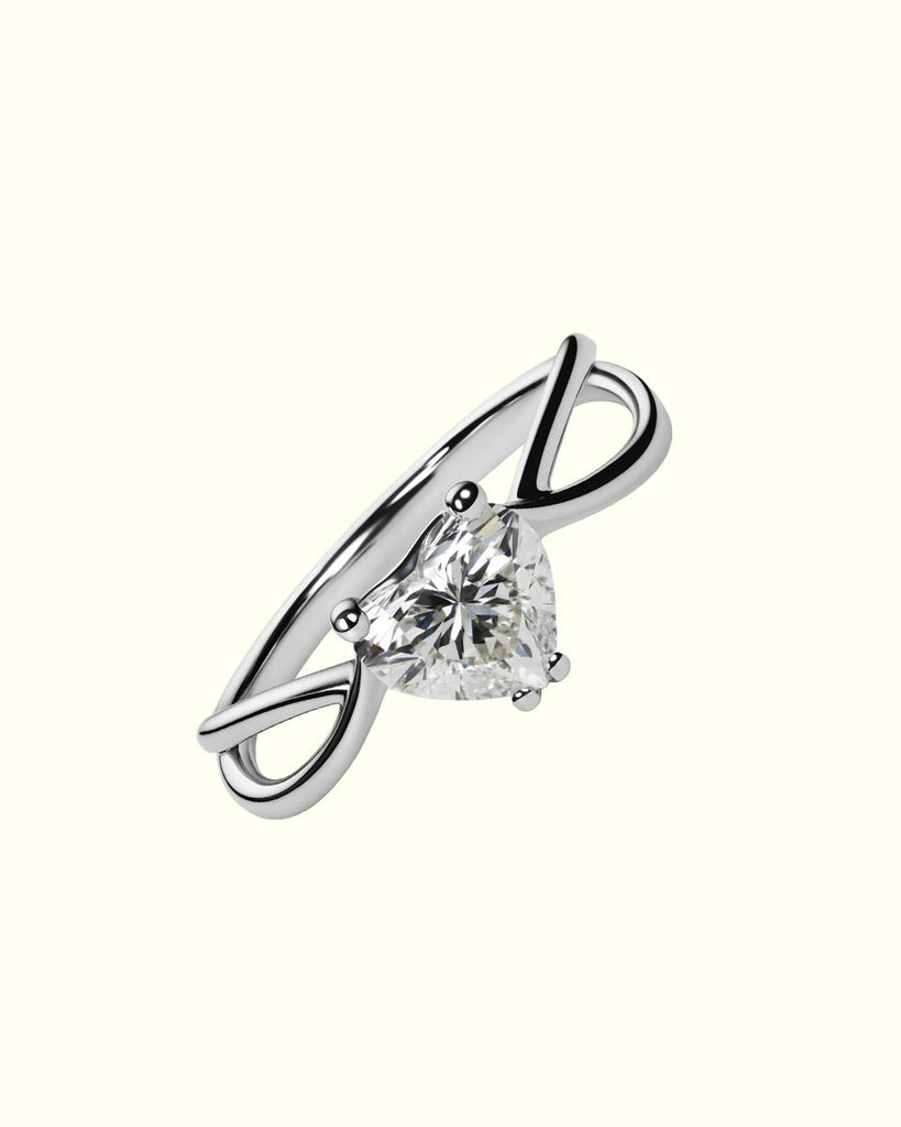 Luce heart-cut solitaire ring