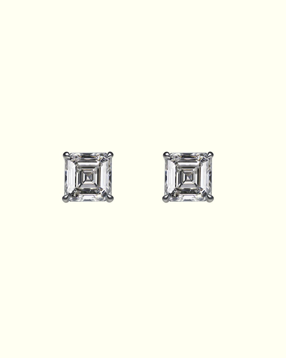 Luce stud earrings with emerald cut diamonds
