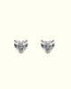 Essential stud earrings with heart cut diamonds