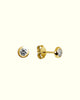 Essential stud earrings with twin round diamonds