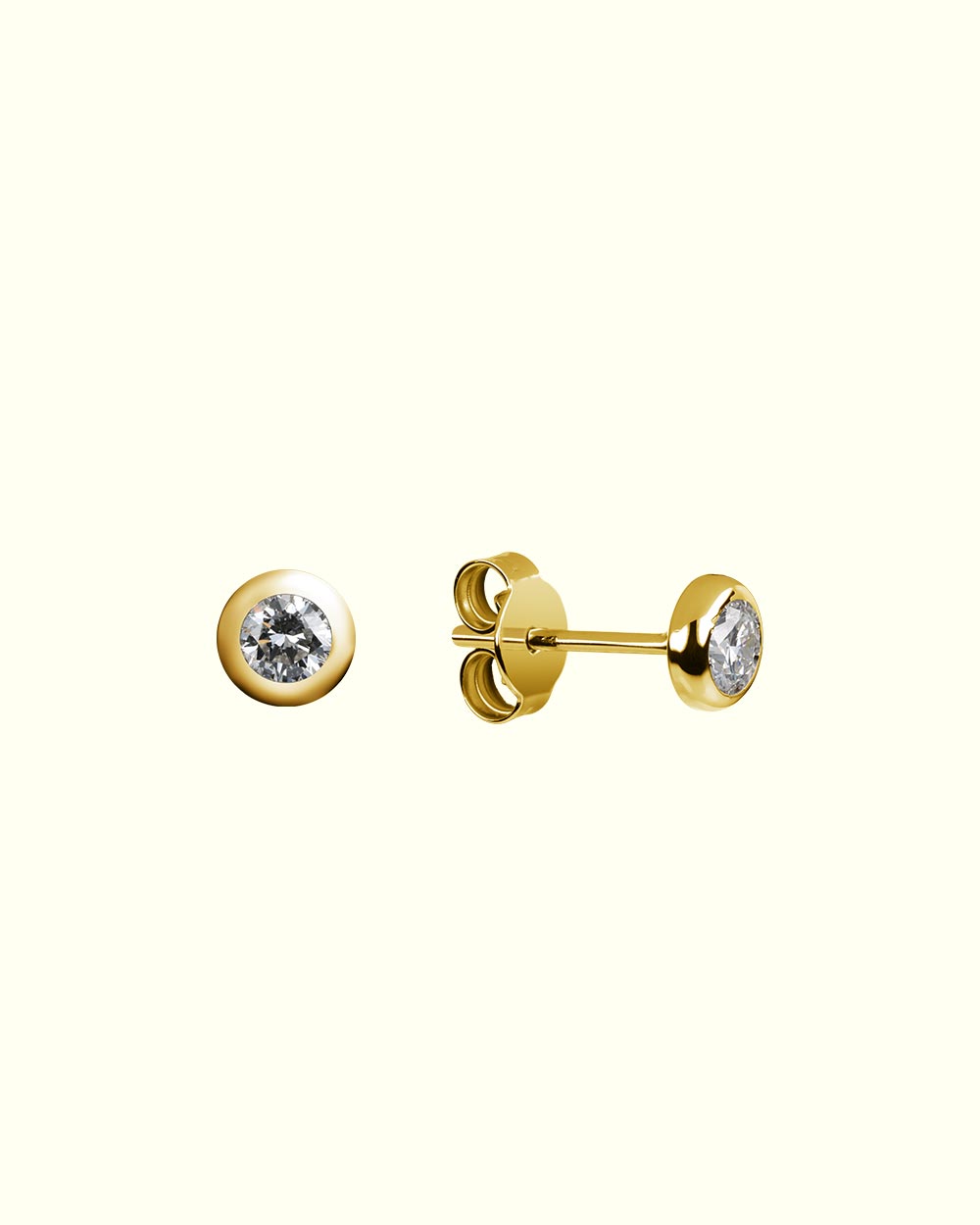 Essential stud earrings with twin round diamonds