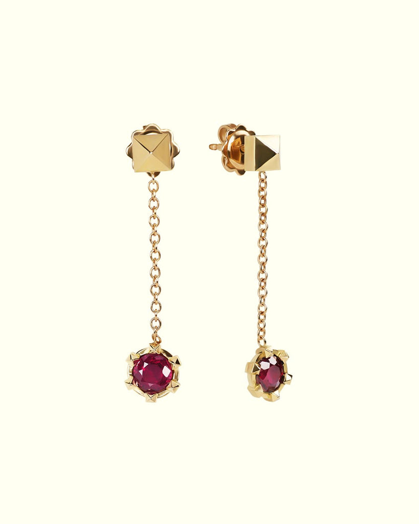 Visací náušnice s rubíny by Týnuš