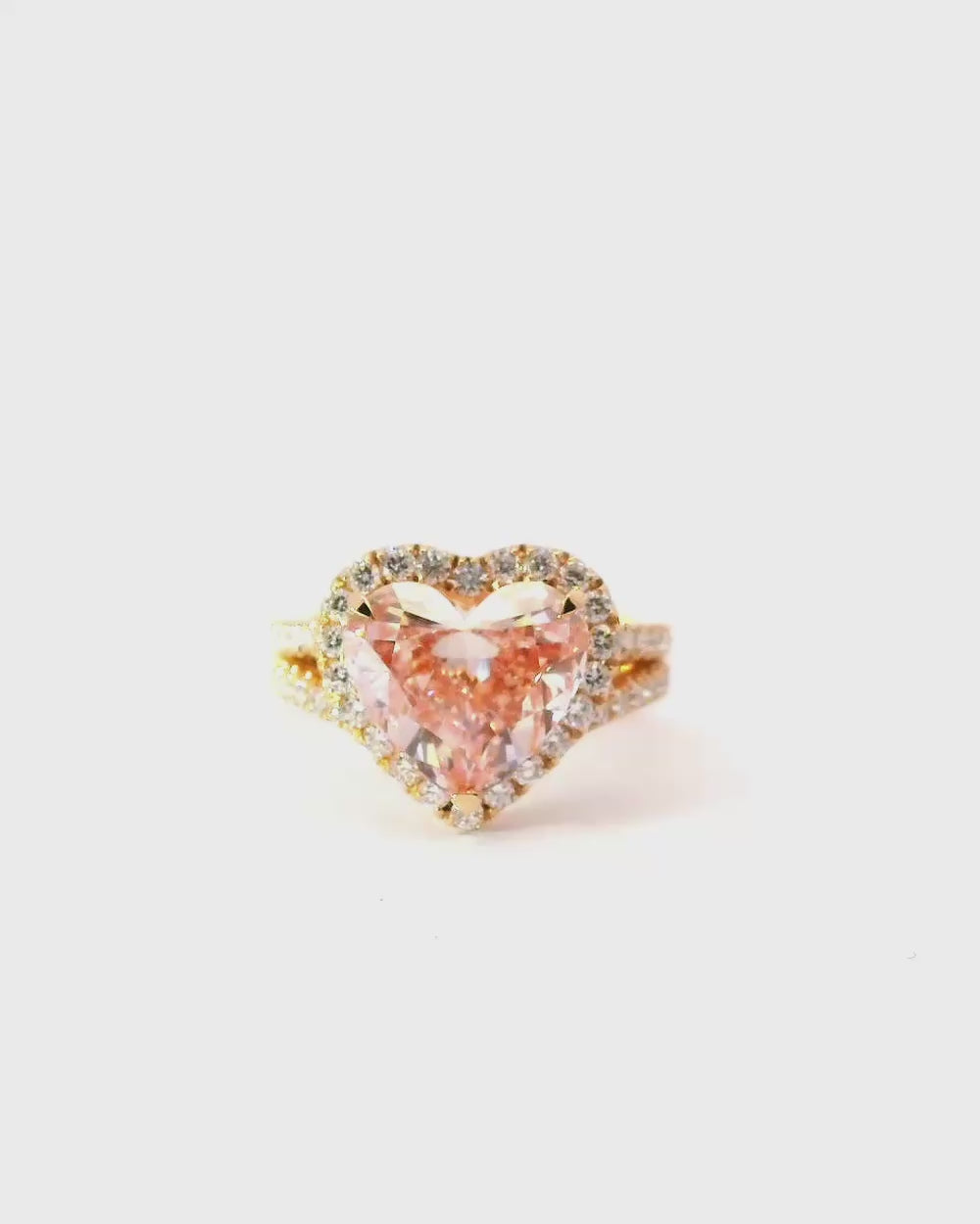 Chromia fancy pink heart shaped ring