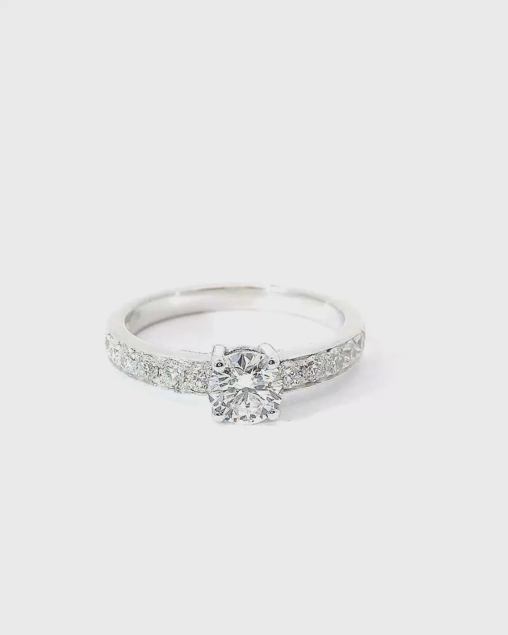 Luce Half Pavé Diamond Ring
